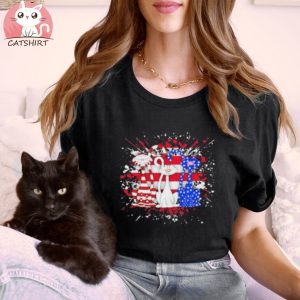 Three Cat 4th Of July American Flag Patriotic shirt