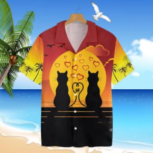 Two Cats Love Hawaii Shirt