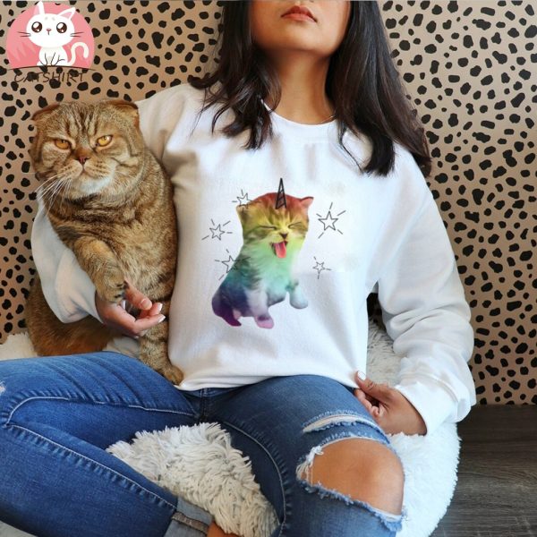 Unicorn Cat Caticorn Tee T Shirt