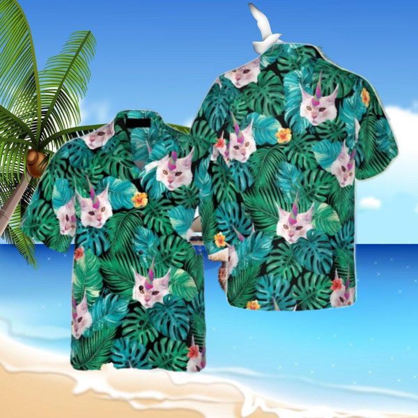 Unicorn Cat Hawaiian Shirt