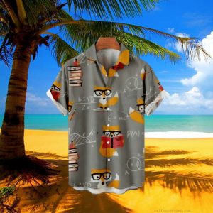 Hawaiian Boys & Men Shirt Cat Print Relaxed Fit Casual Short Sleeve Novelty Button Down Hawaiian Shirts