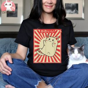 Vintage Japanese Cat Kawaii Cat Lover Meowing Tshirt