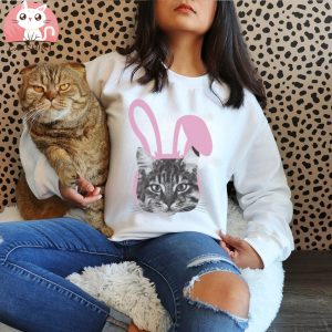 Womens Easter Cat T Shirt