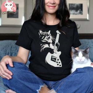 cat Playing Guitar shirt