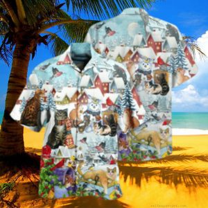 Cat Bird Winter Beautiful Hawaiian Shirt