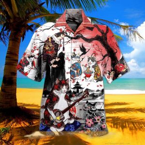 Cat Japanese Art Style Hawaiian Shirt