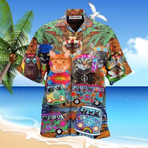 Cat Love Life In Bus Hawaiian Shirt