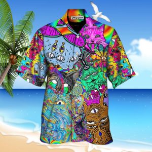 Hippie Cat Break My Mind Hawaiian Shirt