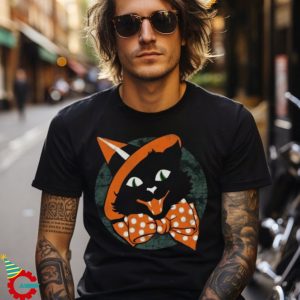 Vintage Halloween Spooky Black Cat T Shirt