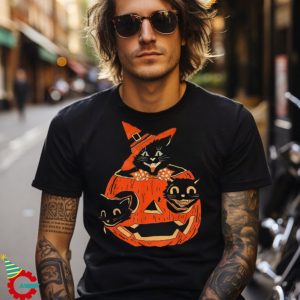 3 Cats Pumpkin Carved Jack O Lantern Cat Halloween Shirt