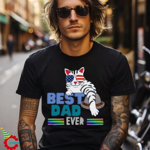 Dazzling Dad Day Best Cat Dad Funny Cat With Glasses Funny Cats For Dad Essential Tshir Retro T shirt