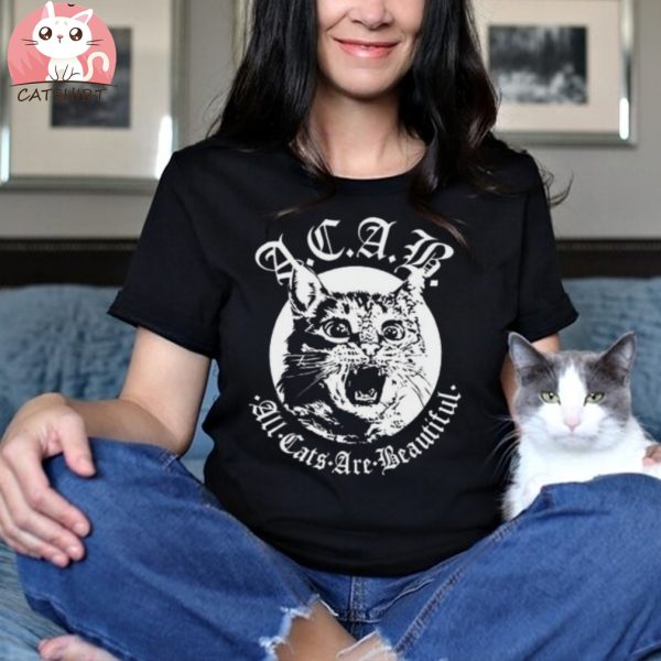 ALL CATS ARE BEAUTIFUL LADIES BLACK T SHIRT