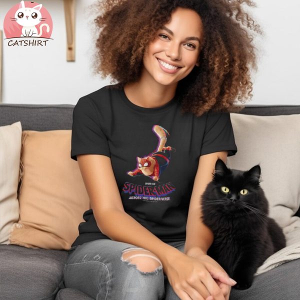 Across The Spider Verse Spider Cat Poster T Shirt