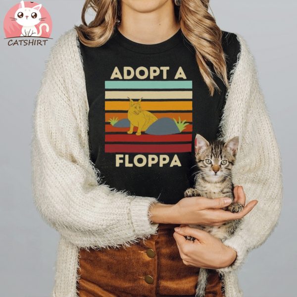 Adopt a Floppa Tee Funny Caracal Lover Retro Vintage Cat Meme Big Floppa Big Cat T Shirt