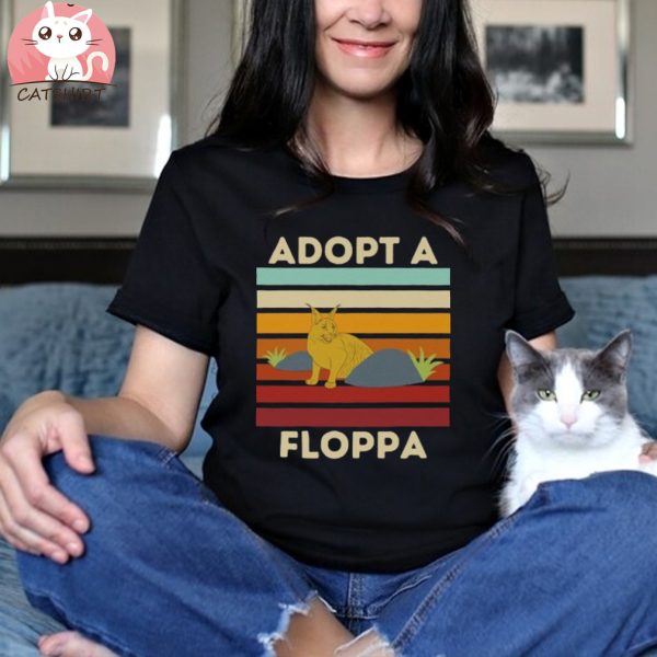 Adopt a Floppa Tee Funny Caracal Lover Retro Vintage Cat Meme Big Floppa Big Cat T Shirt