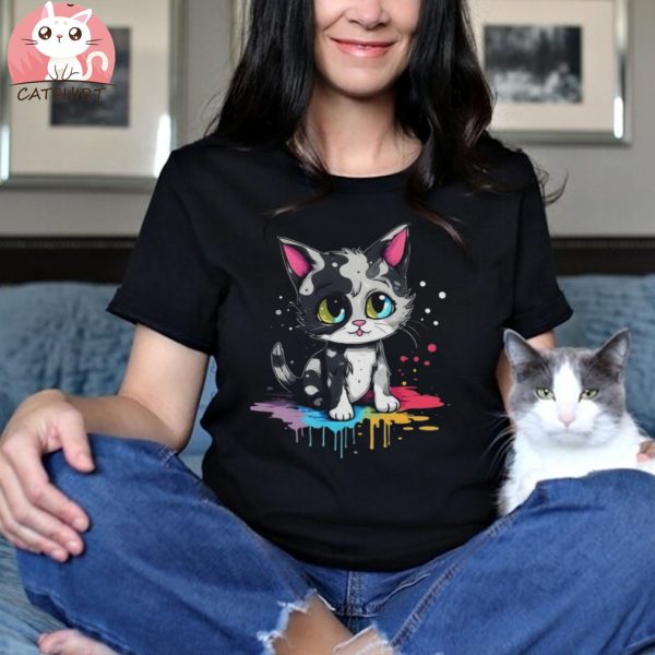 Adorable Feline Fun for Kids Organic cotton t shirt