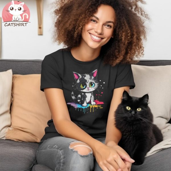 Adorable Feline Fun for Kids Organic cotton t shirt