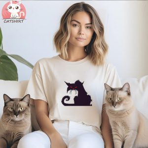 Angry Black Cat T Shirt