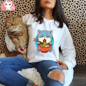 Anime Eating Nooldes Cats Shirt