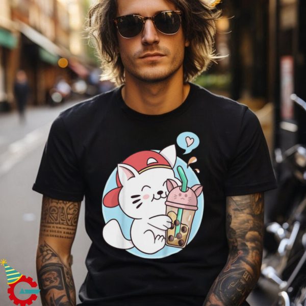 Anime Kawaii Boba Cat Bubble Tea Cat Boba Tea Cat Shirt