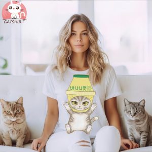 Banana Milk Cat T shirt Kitty Tshirt