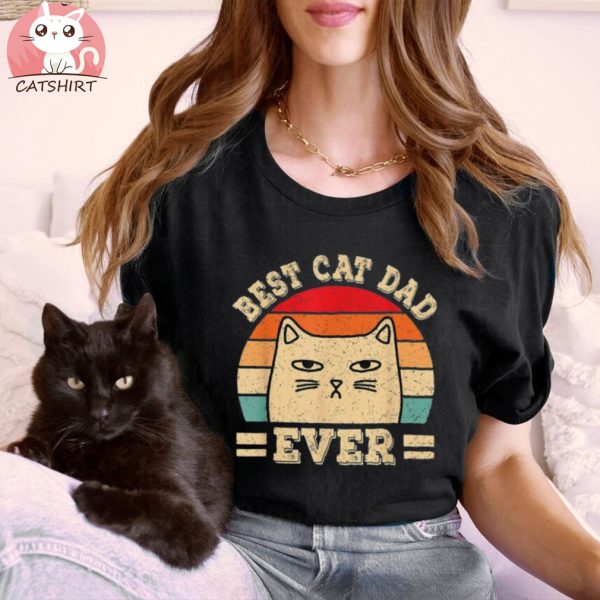 Best Cat Dad Ever Cat Lover Dad Fathers Day Shirt