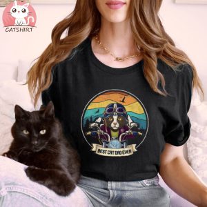 Best Cat Dad Ever Cat Riding Motorcycle Shirt