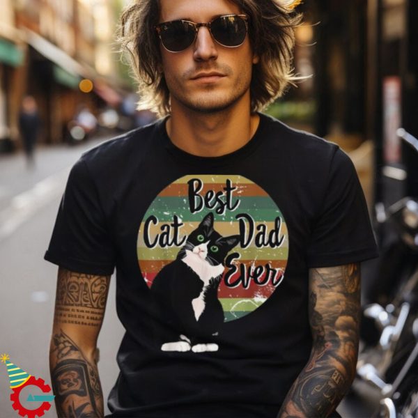 Best Cat Dad Ever Sunglasses Pet Fathers Day Cool Kitty Cat Shirt