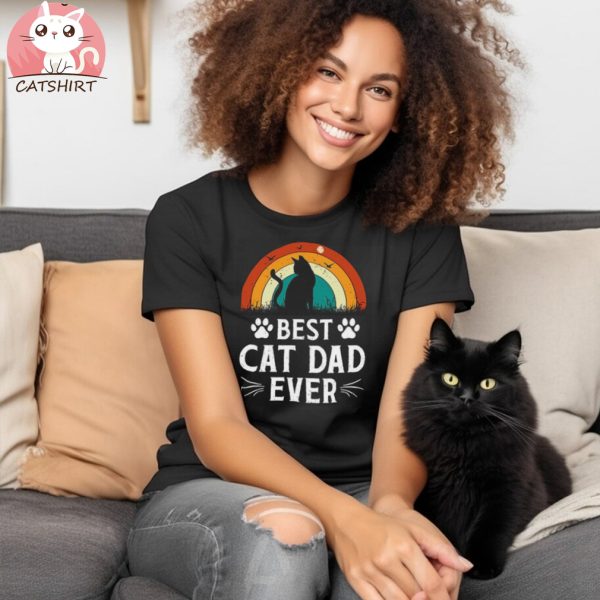 Best Cat Dad Ever T Shirt, Funny Cat Dad Tee, Cat Dad Gift Tshirt, Father's Day Cat Dad Gift Tee, Cat Owner Men Gift Tee, Cat Dad Tshirt