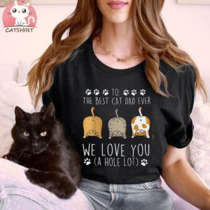 Best Cat Dad Ever Vintage Retro Style Black Cats Lover Shirt