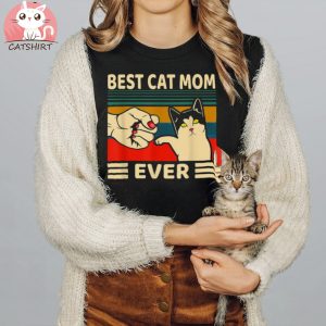 Best Cat Mom Ever Women Vintage Bump Fit Shirt