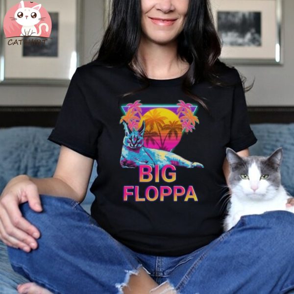 Big Floppa Vaporwave Meme T shirt