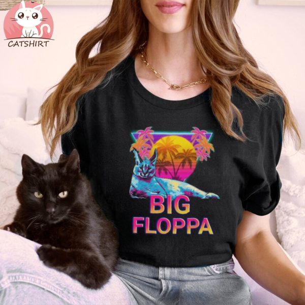 Big Floppa Vaporwave Meme T shirt