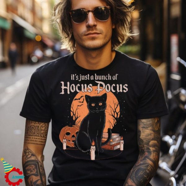 Black Cat Just A Bunch Of Hocus Pocus Happy Halloween Beeteeshop Trending Unisex T Shirt