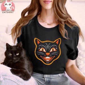 Black Cat Lazy Halloween Scary Pet Animal Unisex Shirt