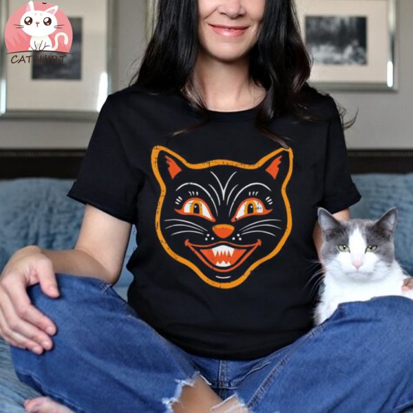 Black Cat Lazy Halloween Scary Pet Animal Unisex Shirt