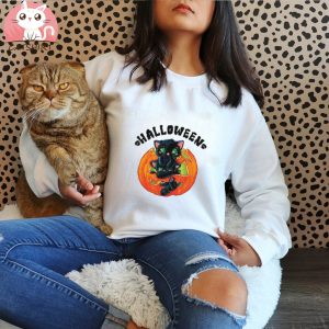 Black Cat Pumpkin Halloween Shirt On T Shirt