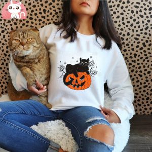 Black Cat Shirt Vintage Halloween Shirt