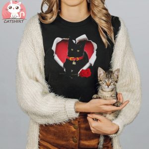 Black Cat Torn Heart Rose Valentine’s Day Couple Men Women Shirt