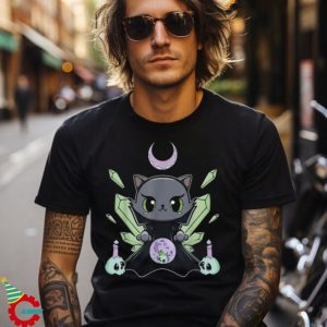 Black Cat Vampire Dracula And Horror Moon For Halloween Shirt