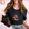 Black Cat eating Ramen Noodles T Shirt