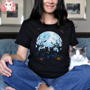 Black Cats Full Moon Halloween Kitten Pumpkin Horror Shirt