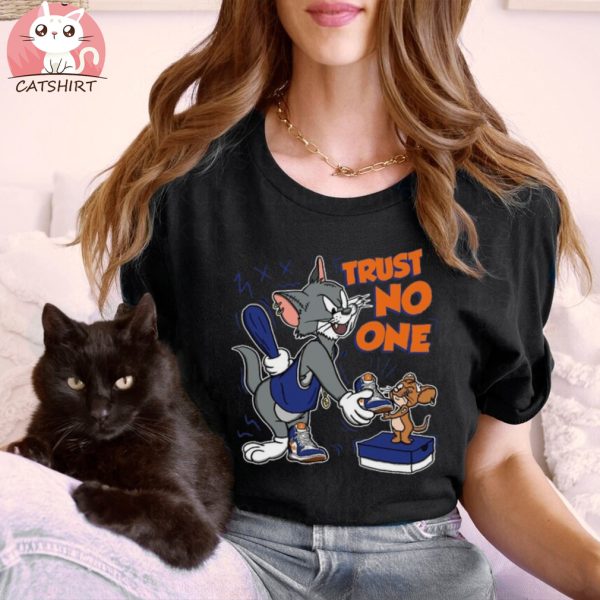 Blue Trust No One Cat And Mouse Shirt