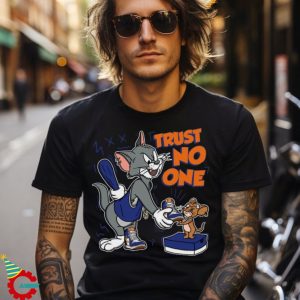 Blue Trust No One Cat And Mouse Shirt