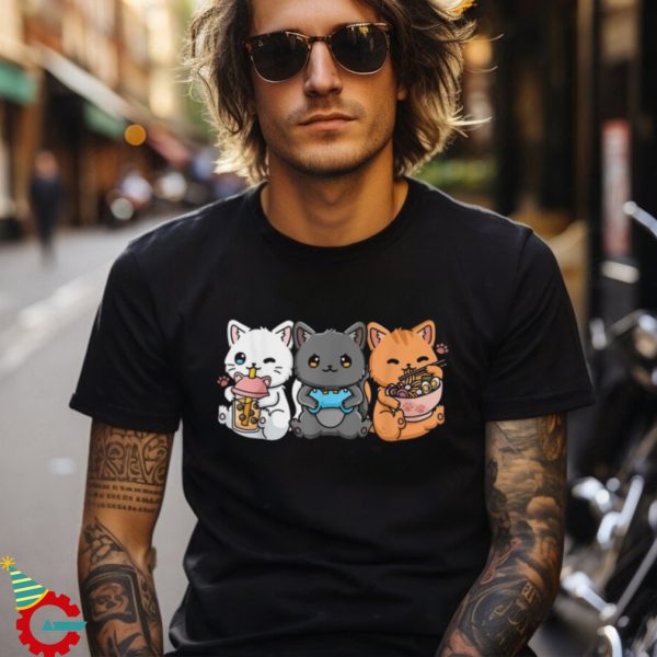 Boba Tea Bubble Tea Gaming Gamer Ramen Cat Shirt