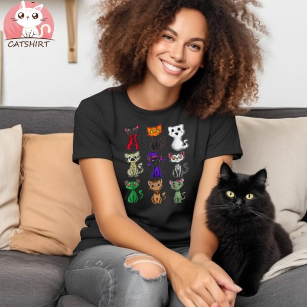 Boo Cat Halloween Cat Spooky Ghost Cat Scary Halloween Shirt