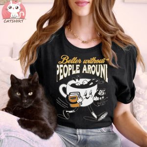 Book Lover Gift Coffee Addict Gift Idea Cat Mom T shirt