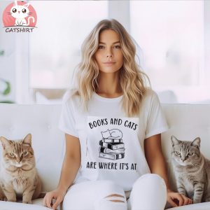 Books Cats Kitten Novelty Sarcastic Funny Book Cat Lover Shirt