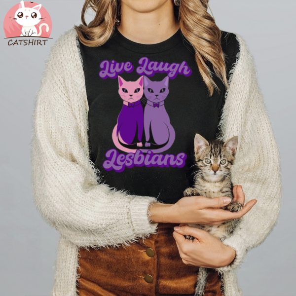 Buy Live Laugh Lesbians Cat Couple Love Is Love Lgbt Parade Oversized T shirt