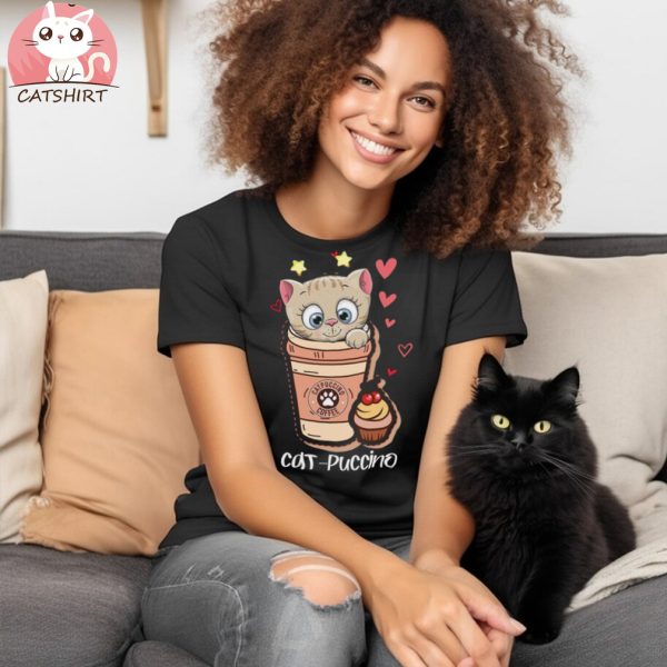 Cappuccino Coffee Lover Cat Shirt